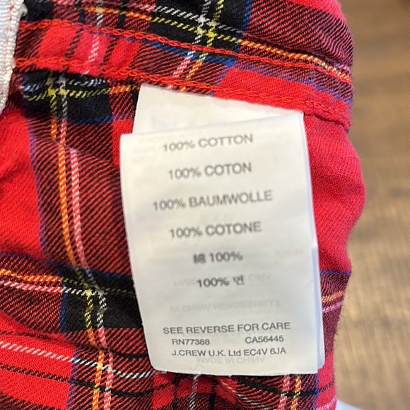 J.Crew black and red plaid pj pants medium - Picture 5 of 6
